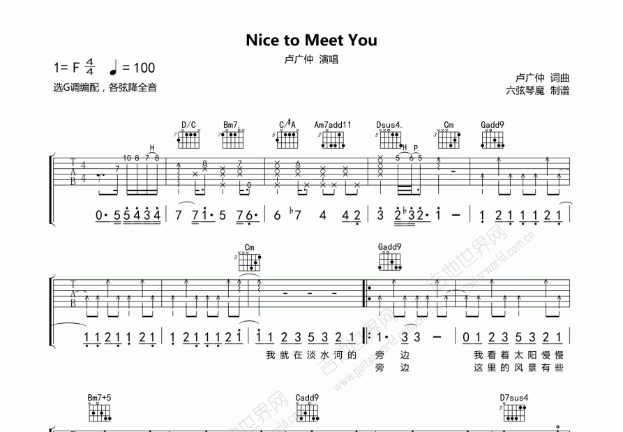 Nice to Meet You吉他谱预览图