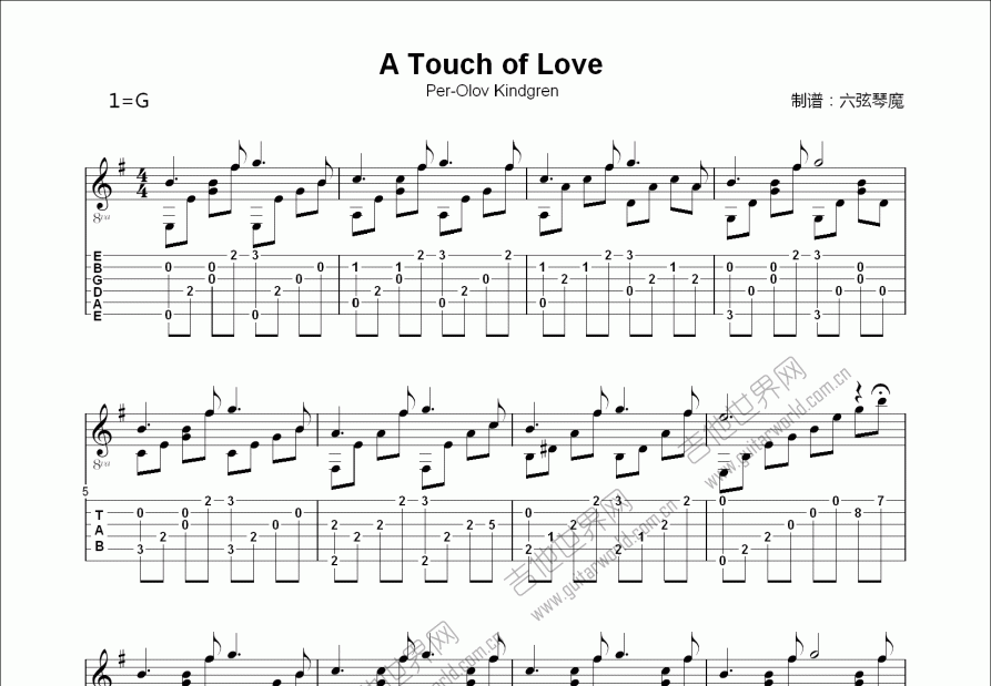 A Touch of Love吉他谱预览图