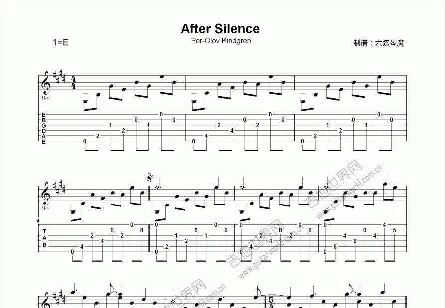 After Silence吉他谱预览图