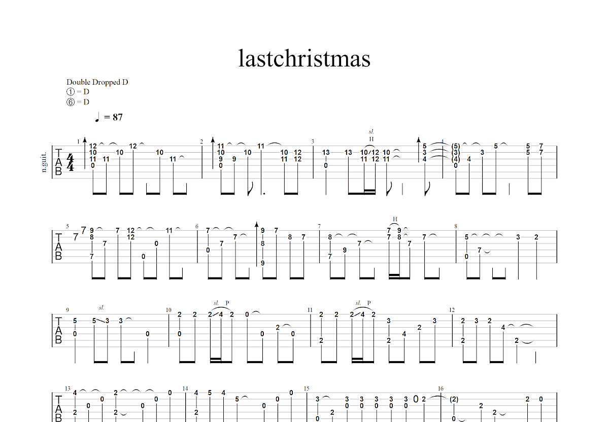 lastchristmas吉他谱预览图