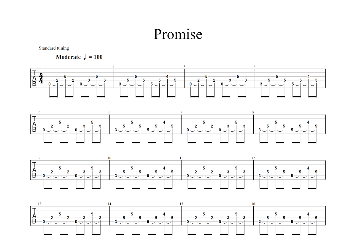 Promise吉他谱预览图