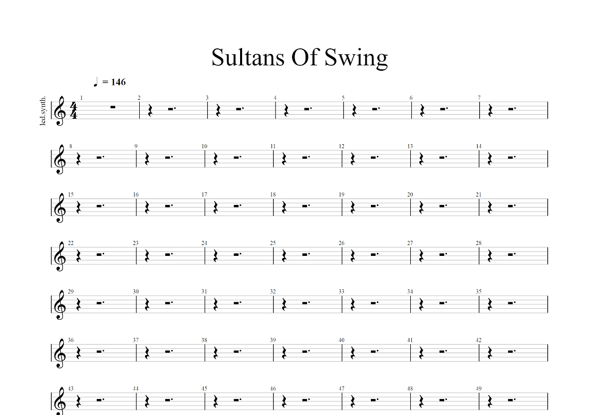 Sultans Of Swing吉他谱预览图