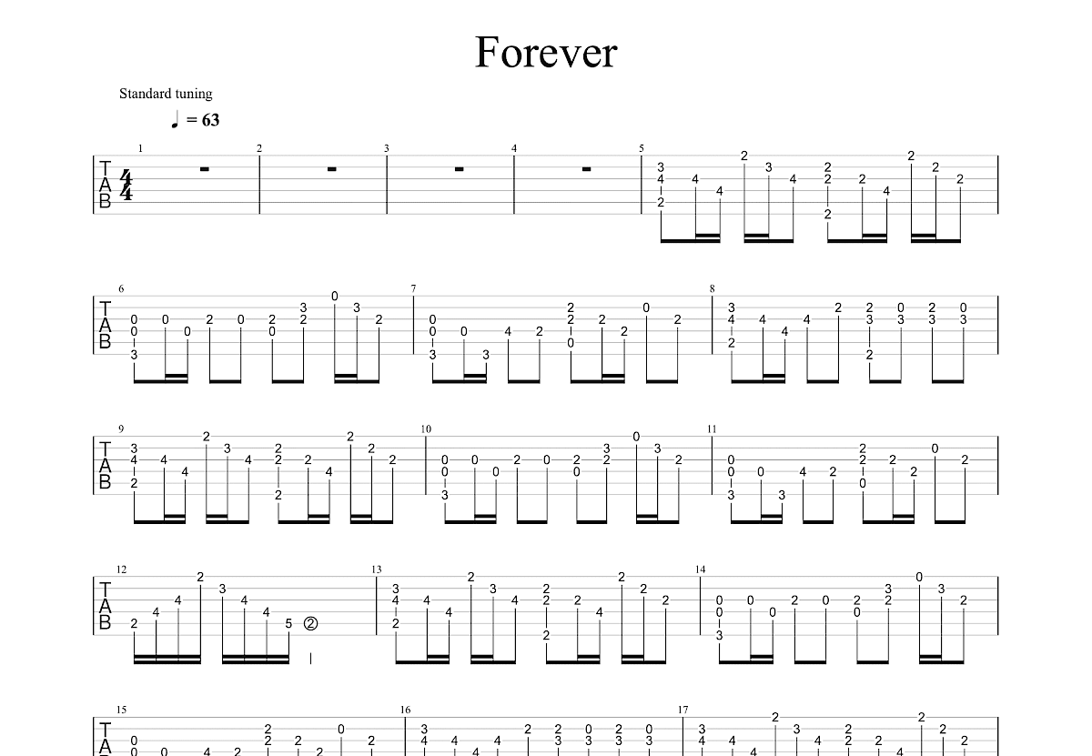 Forever吉他谱预览图