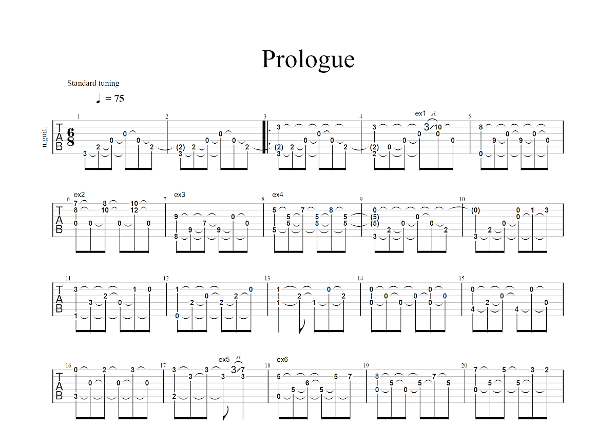 Prologue吉他谱预览图