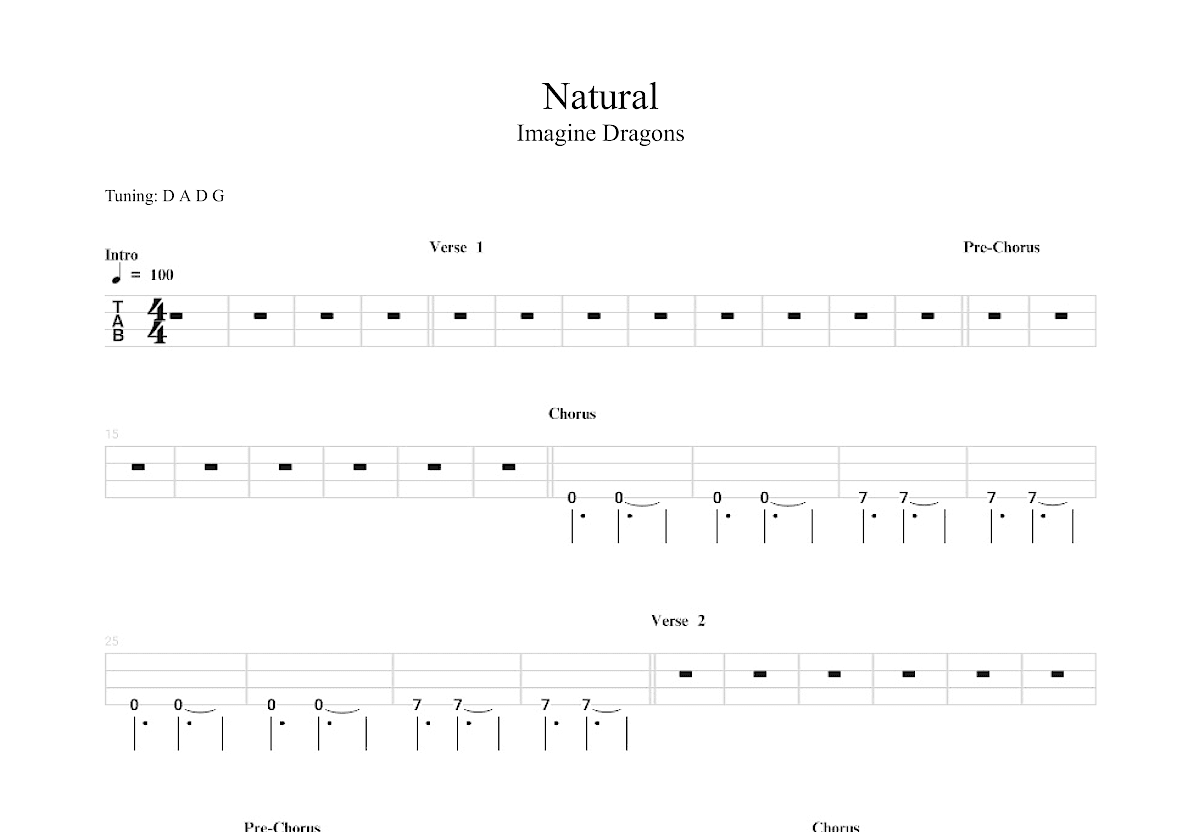 Natural吉他谱预览图