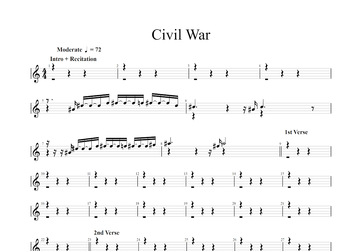 Civil War吉他谱预览图