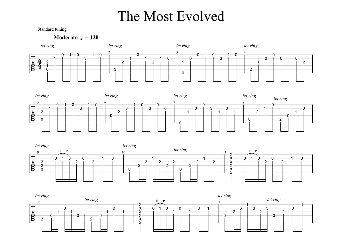 The Most Evolved吉他谱_John H. Clarke_C调指弹