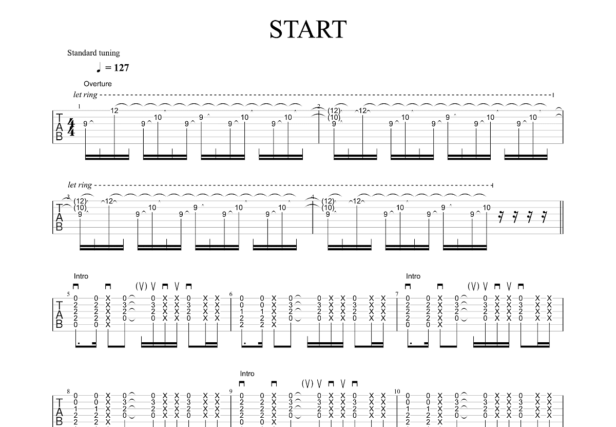 START吉他谱预览图