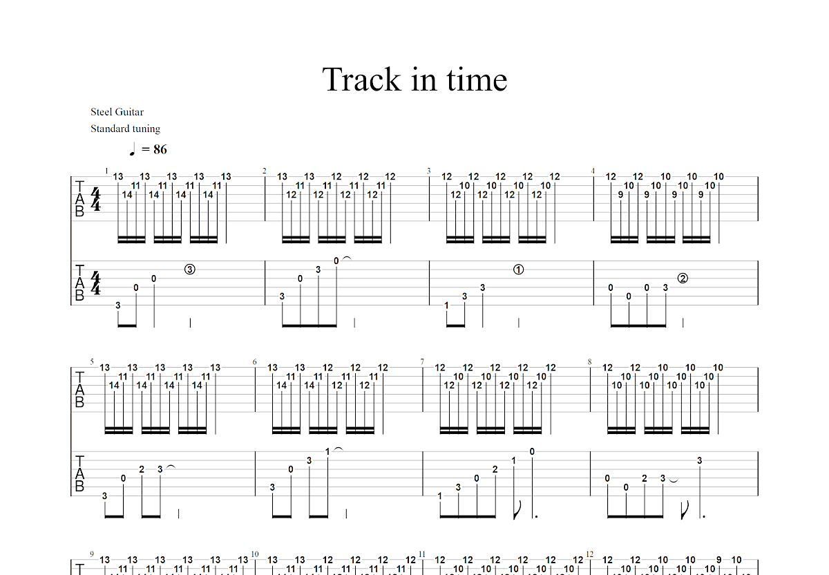 Track in time吉他谱预览图