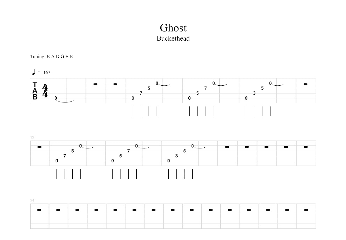 Ghost吉他谱预览图