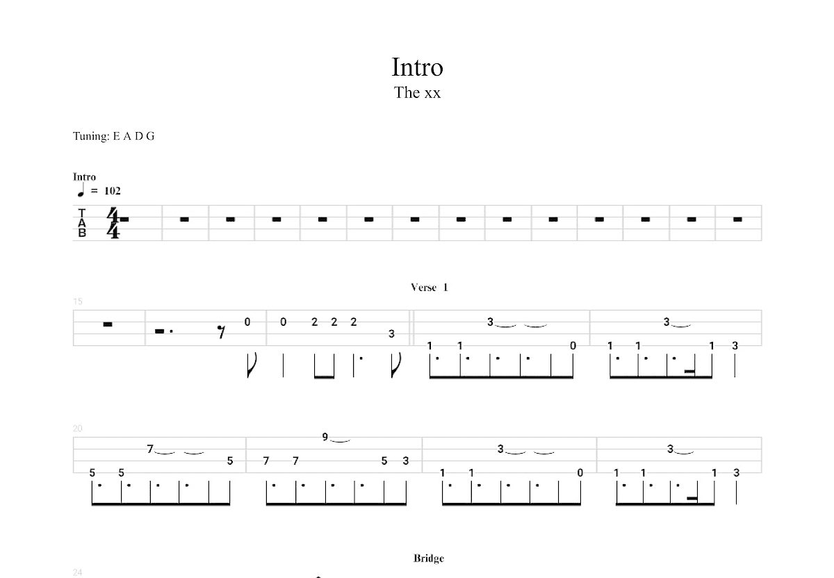 Intro吉他谱预览图
