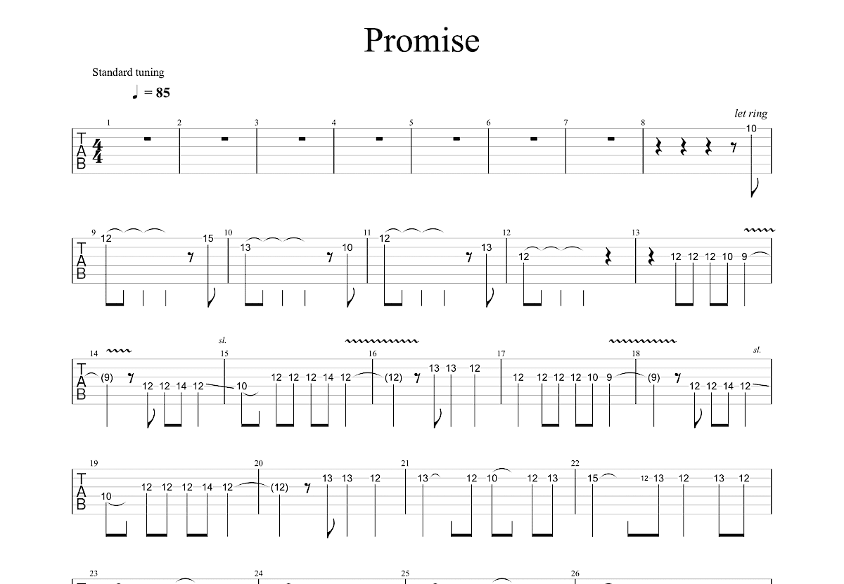 Promise吉他谱预览图