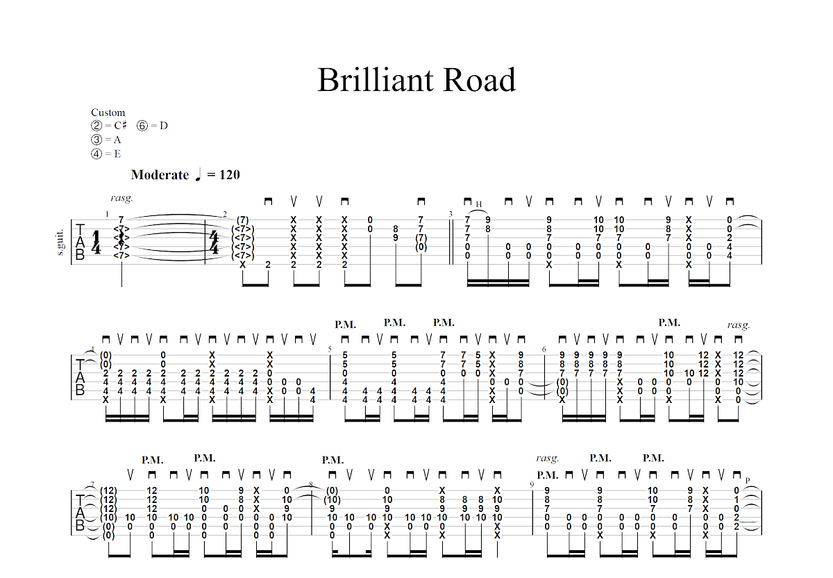 Brilliant Road吉他谱预览图