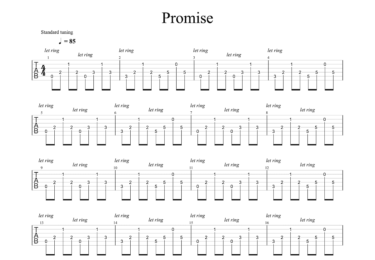 Promise吉他谱预览图