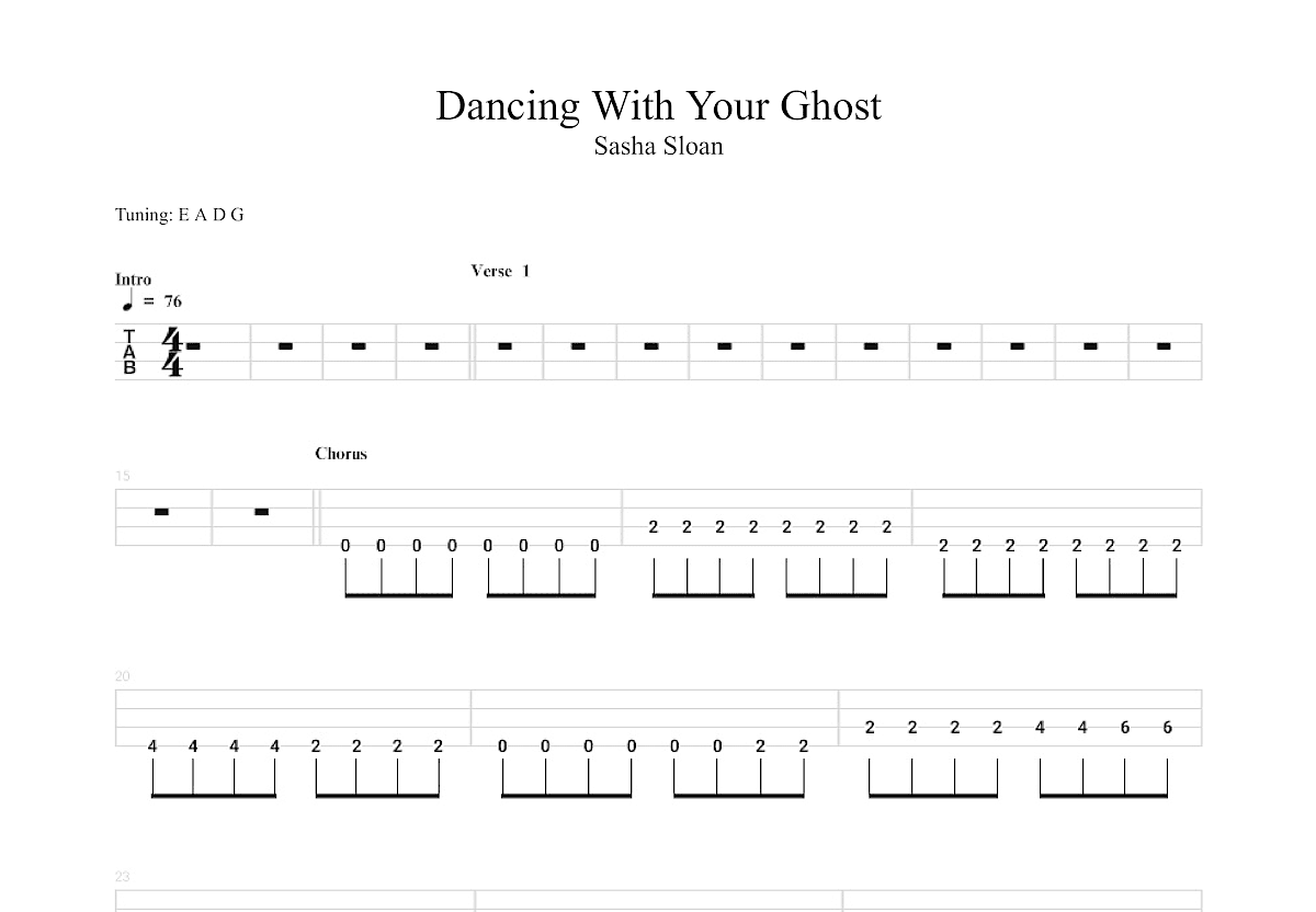 Dancing with your ghost吉他谱预览图