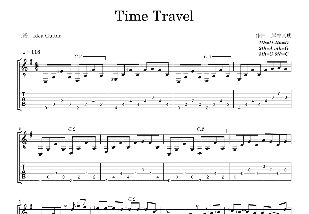 Time Travel吉他谱预览图