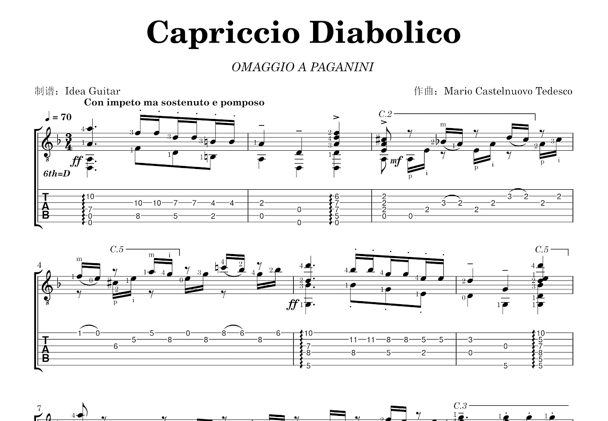Capriccio Diabolico吉他谱预览图
