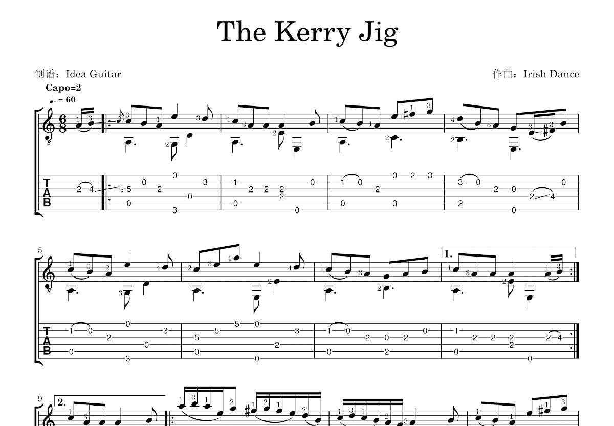 The Kerry Jig吉他谱预览图