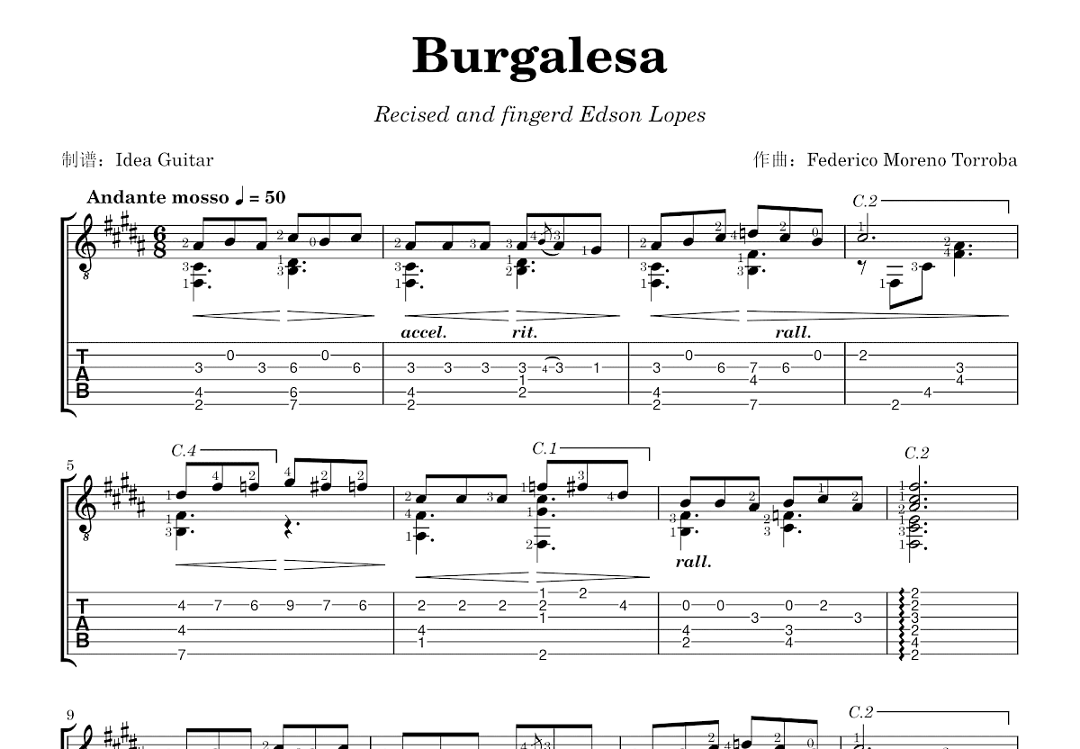Burgalesa吉他谱预览图