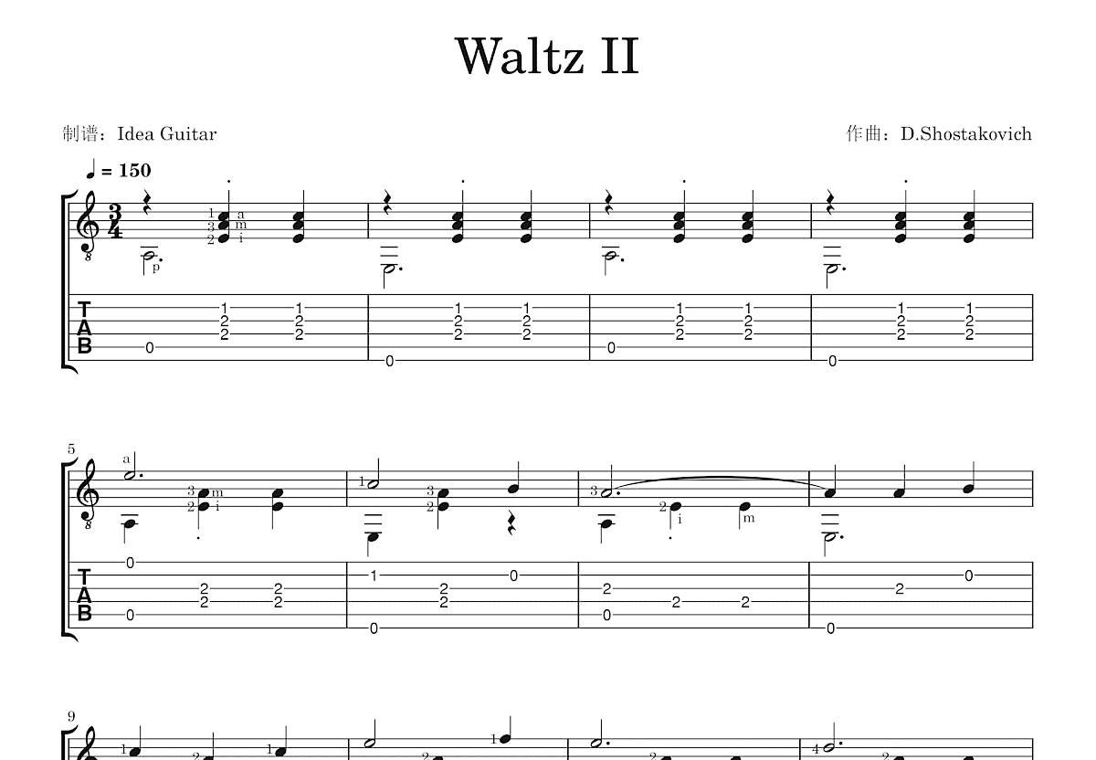 Waltz_II吉他谱预览图