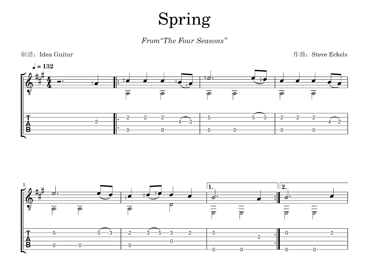 Spring吉他谱预览图