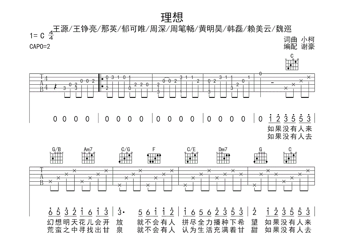 理想吉他谱预览图