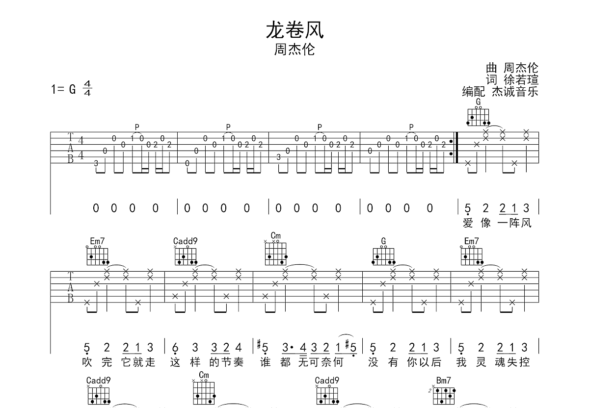 龙卷风吉他谱预览图