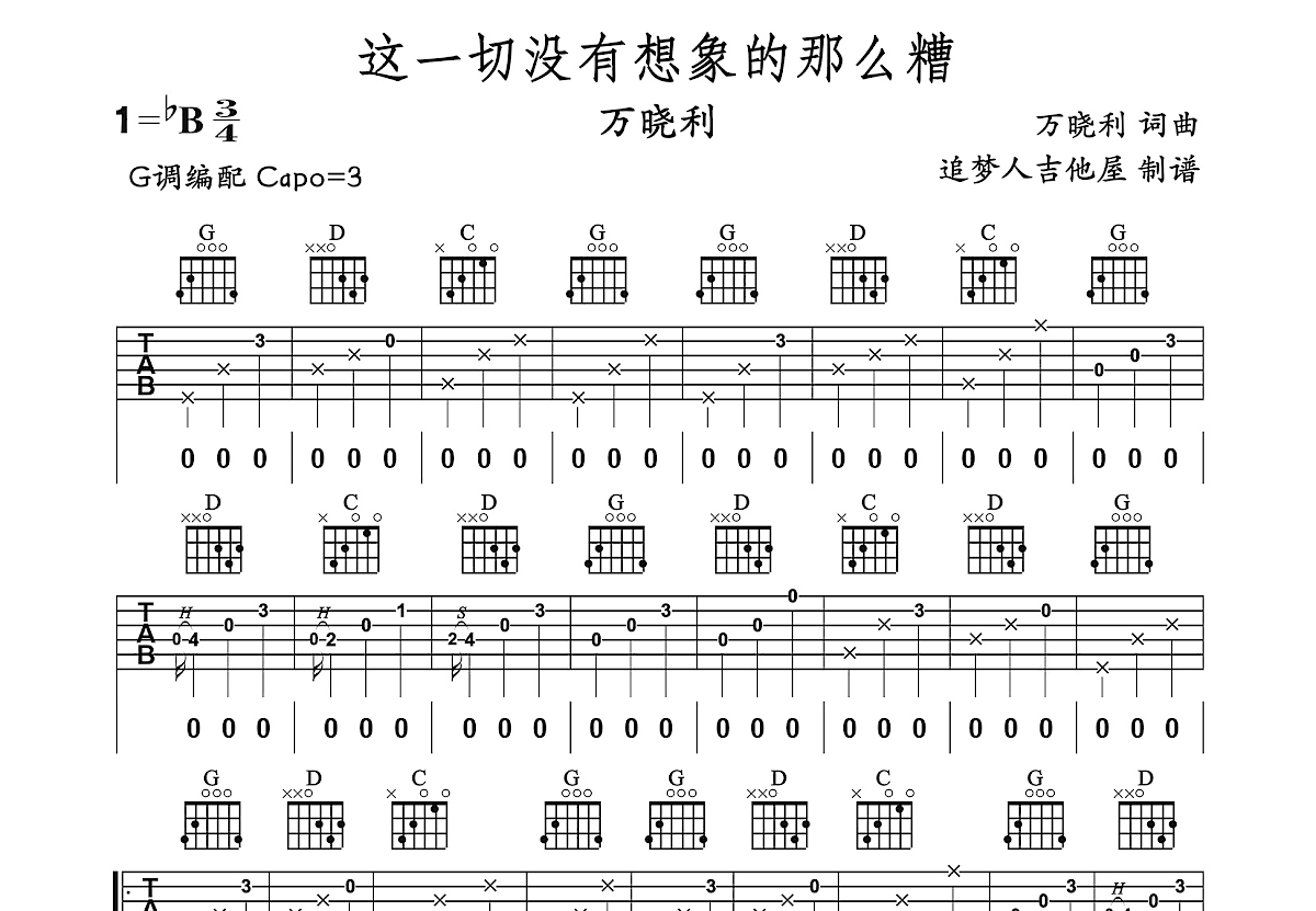 这一切没有想象的那么糟吉他谱预览图