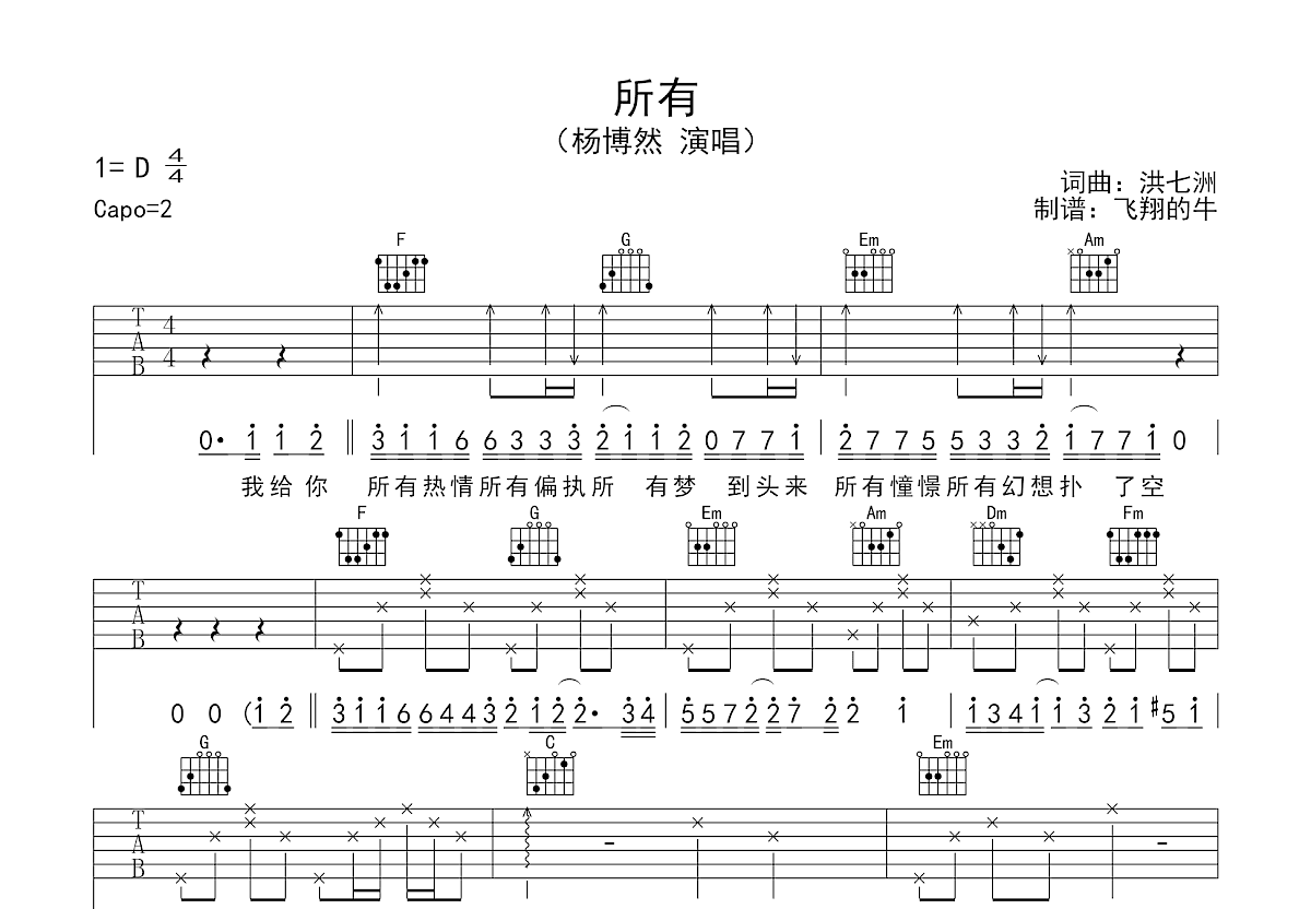 所有吉他谱预览图