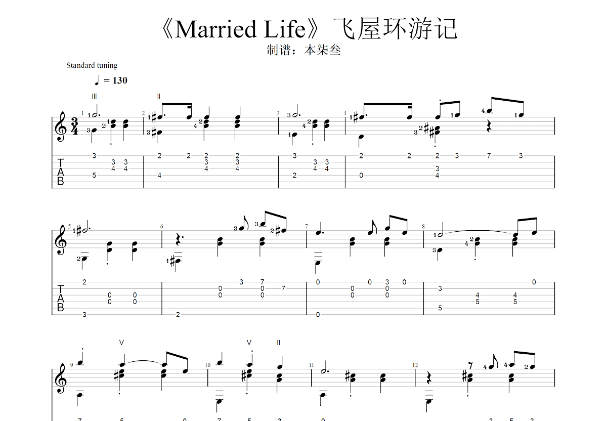 Married Life吉他谱预览图